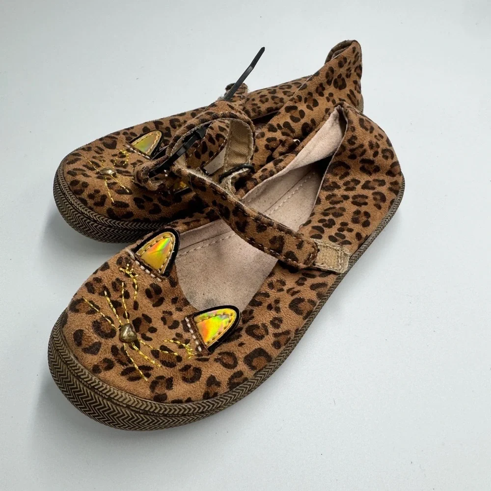Cynthia Rowley Toddler Girl Size 10 Brown Leopard Kids Dress Shoes Flats